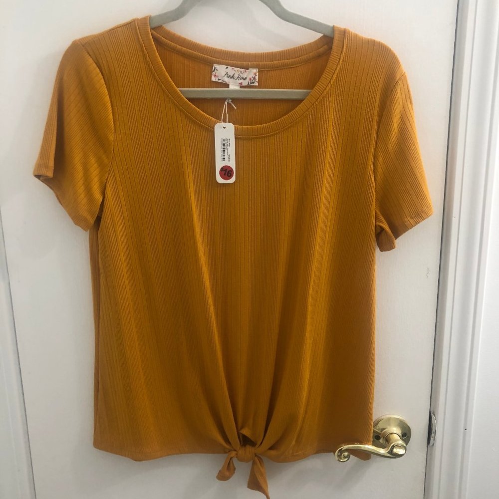 NWT Charming Charlie's Mustard Yellow Top